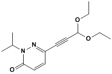 Molecular Structure of 487062-93-1 (3(2H)-Pyridazinone, 6-(3,3-diethoxy-1-propynyl)-2-(1-methylethyl)-)